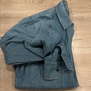 THEORY chambray cotton button-down shirt